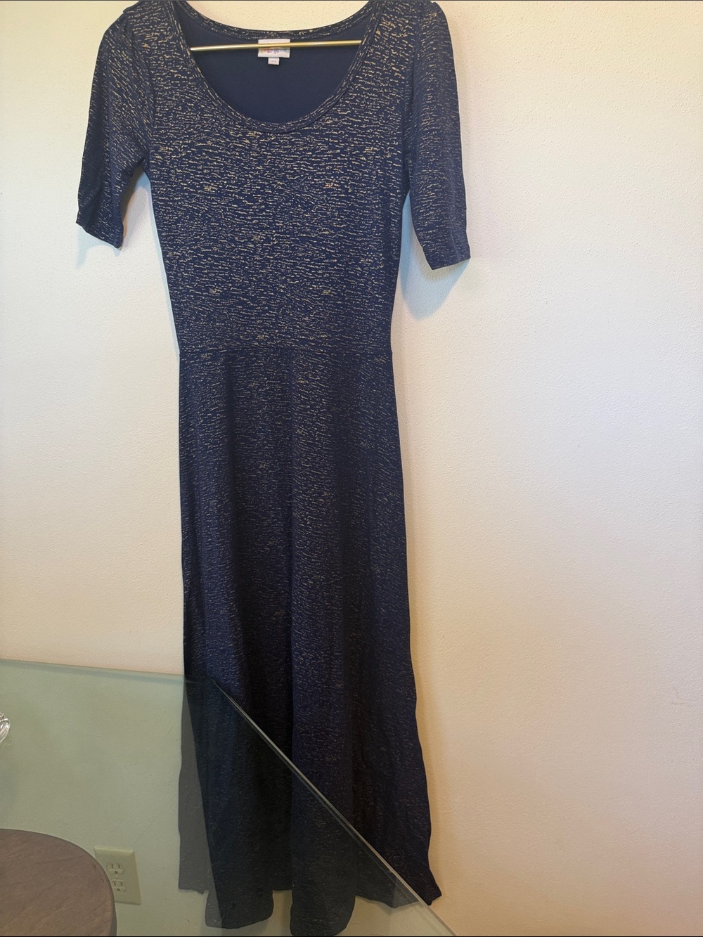 LuLaRoe Navy with Gold Fleck Maxi Dress